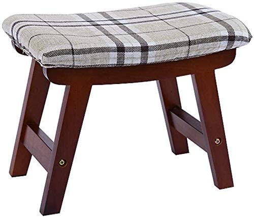 GTYT Fashion Simple Upholstered Footstool - Low Stool Pouffe Ottoman for Makeup & Shoe Changing - Strong & Durable Wooden Stool for Living Room, Bedroom & Dressing Area