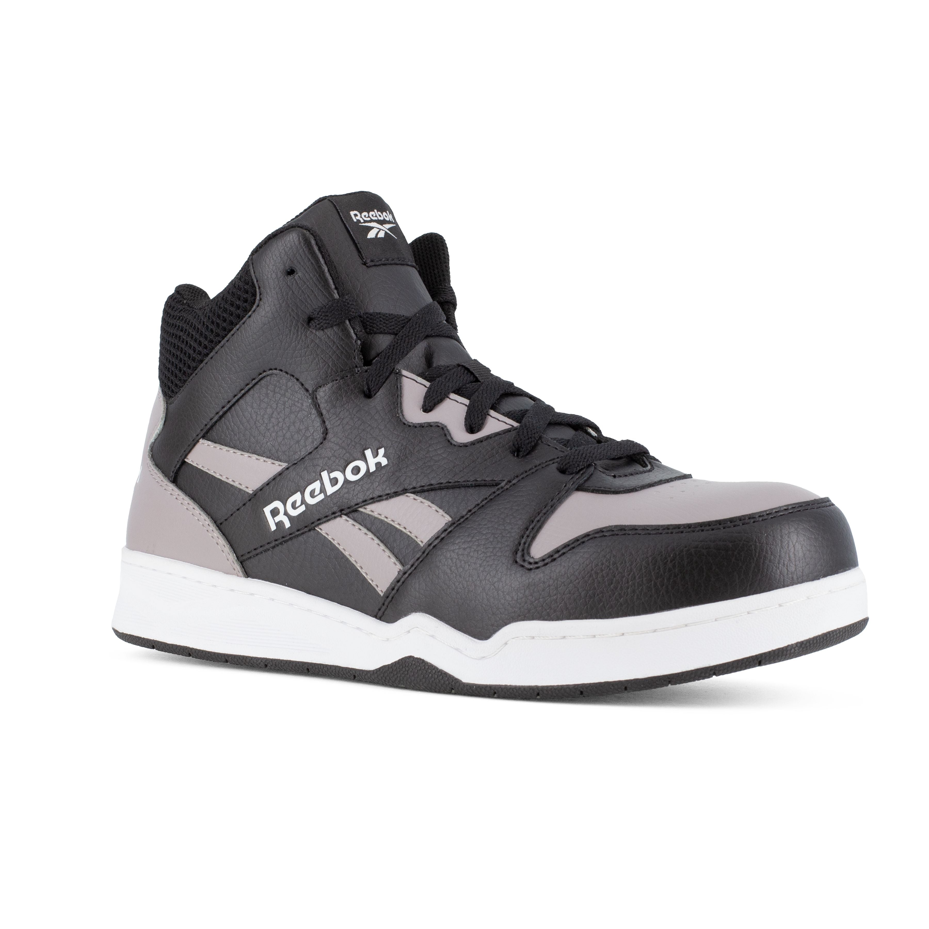 Reebok Black & Gray Mid Safety Toe Work Boots RB4131 - Durable & Comfortable for Construction, Warehouse & Industrial Work