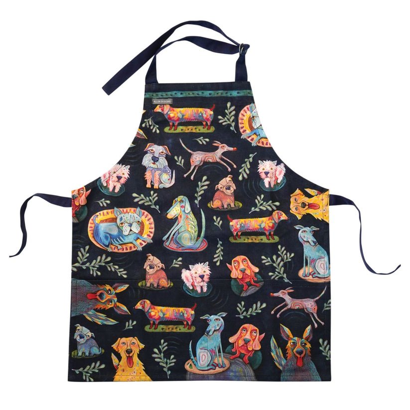 Kids Apron with Cute Dog Design - Adjustable & Washable Cooking Apron for Children - Perfect for Baking, Cooking & Arts & Crafts