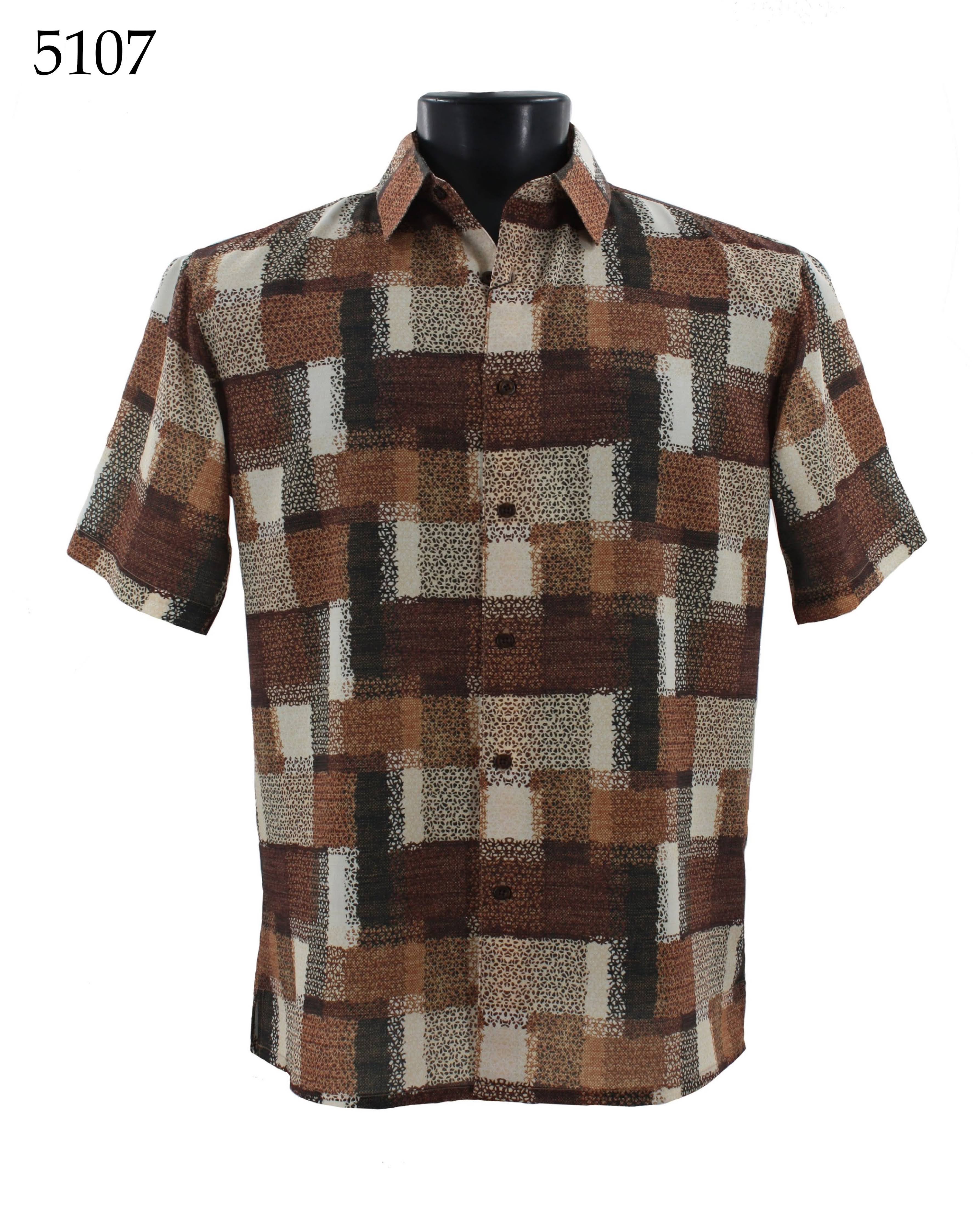 Bassiri Men's Casual Short Sleeve Shirt 5107 - Breathable Cotton Summer T-Shirt for Outdoor Activities, Travel & Daily Wear