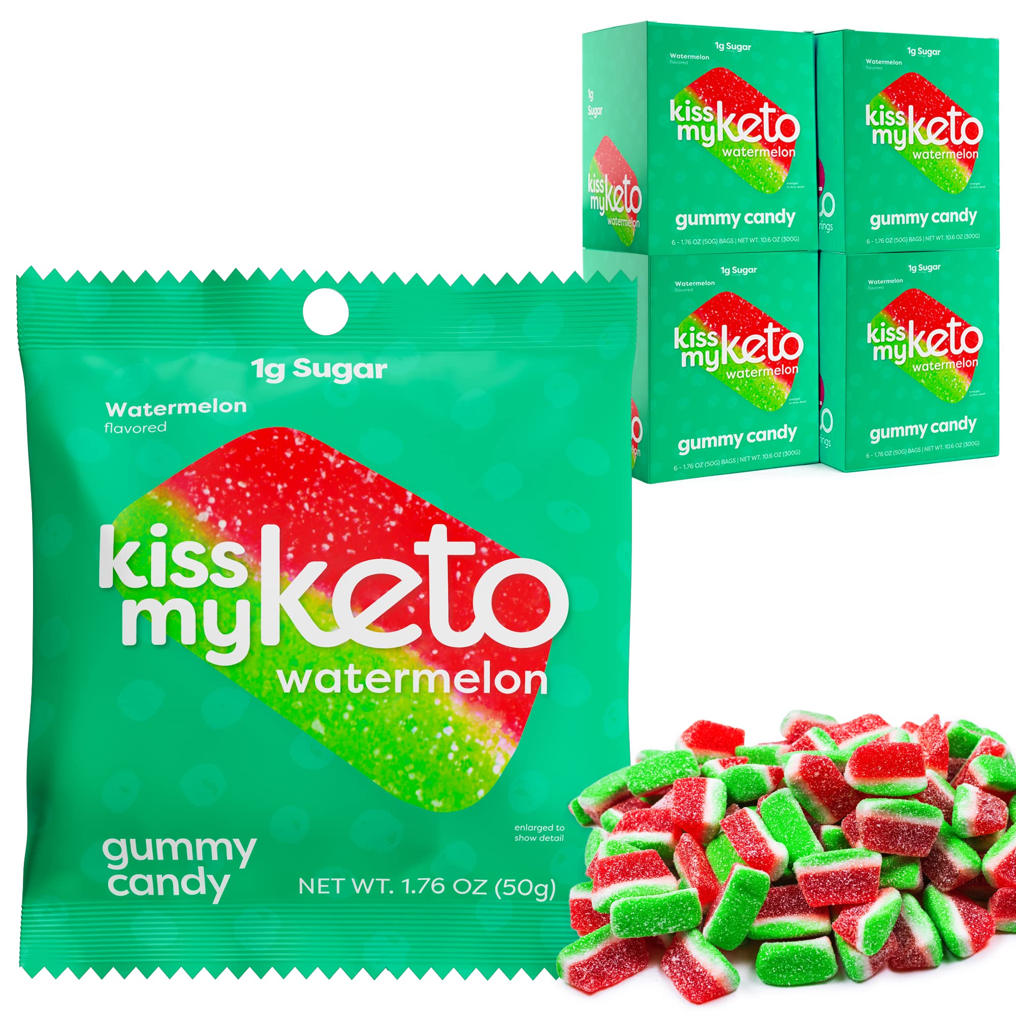 Keto Gummy Candy - Low Carb Watermelon Snack for Keto Diet (24-Pack)