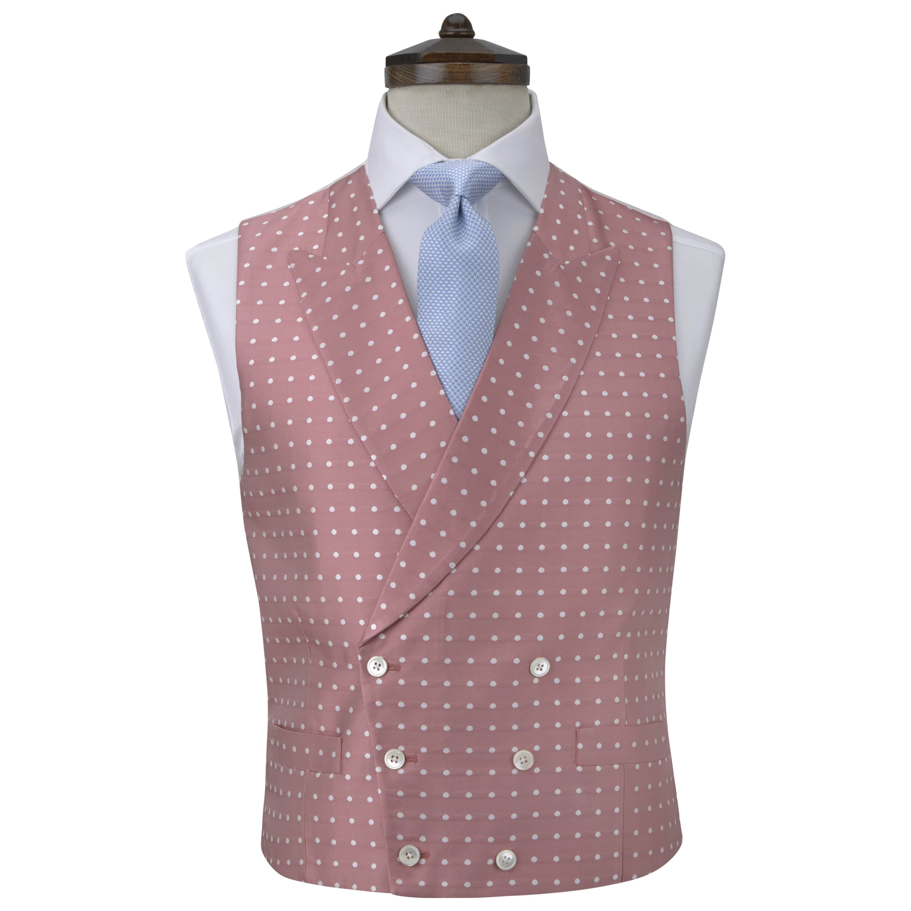 Hayward Pink and White Spot Silk Waistcoat for Women - Elegant Formal Vest for Weddings, Parties & Office Wear