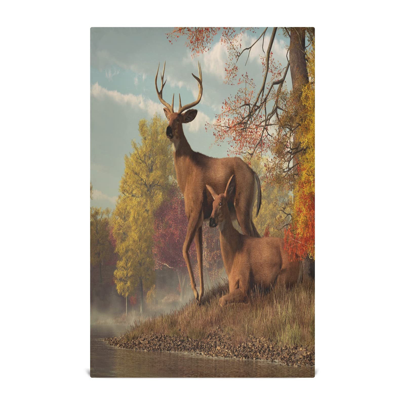 ALAZA Deer Autumn Forest Landscape Kitchen Towels - Super Absorbent & Soft Dish Towels (18x28 Inches) - Perfect for Dishes, Bar Cleaning & Tea Time | Nature-Themed Home Decor