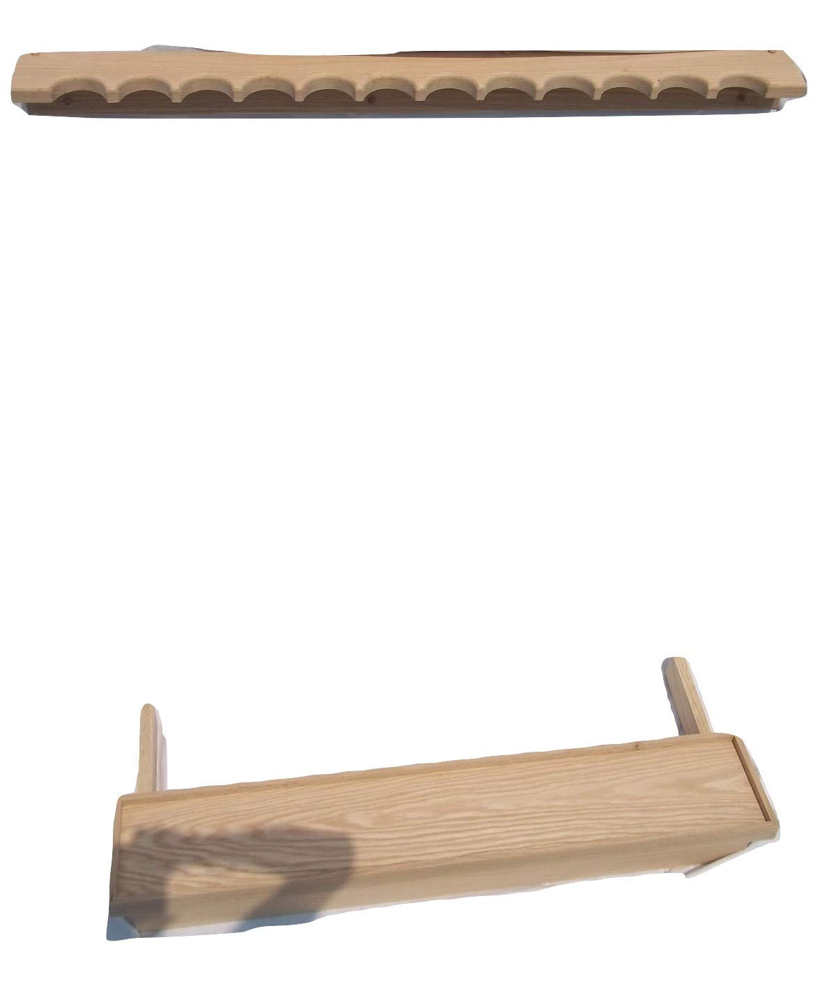 Handmade Oak Closet Gun Rack with Butt Rest - Secure Firearm Storage for Home, Cabin & Hunting Lodge - Perfect for Rifles, Shotguns & Hunting Gear Organization
