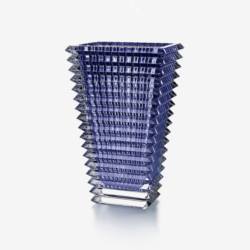 Baccarat Crystal Eye Rectangular Vase - Elegant Home Decor for Living Room, Dining Table & Luxury Gift Idea
