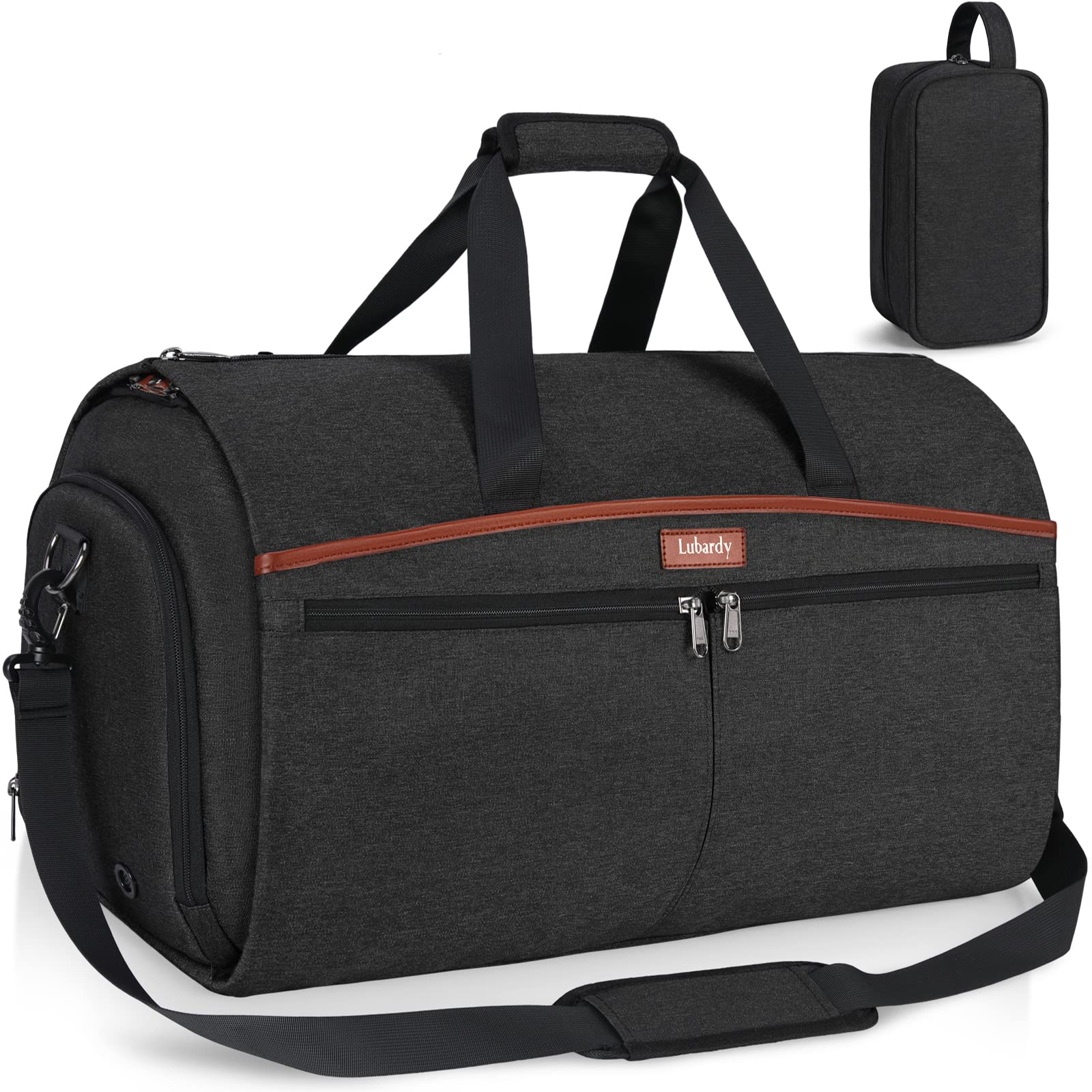 Waterproof Carry On Garment Bag for Travel - Large Hangable Suit Bag with Shoe Compartment & Toiletry Bag | 2-in-1 Convertible Duffle Bag for Business Trips & Vacations | Perfect for Men's Business Travel & Weekend Getaways