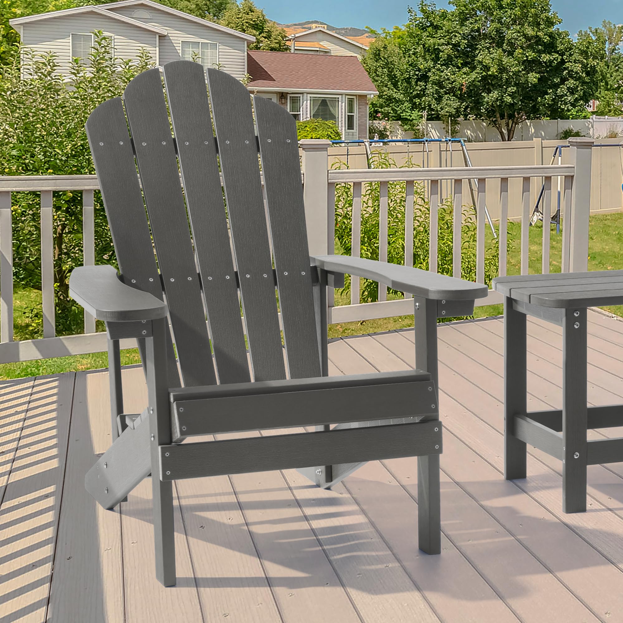 **Durable Plastic Adirondack Chairs – All-Weather HIPS Resistant, Oversized Outdoor Patio Chairs for Balcony, Porch, Lawn, Backyard, Deck, Garden & Camping – Perfect for Relaxing in Sun or Shade**