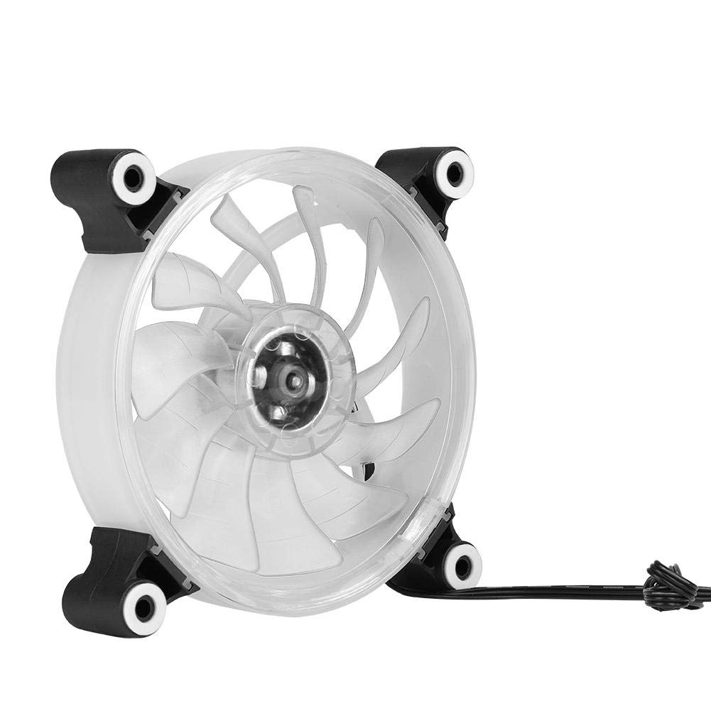 120mm LED PC Cooling Fan - Ultra Silent Computer Cooler with Vibration Reduction & Strong Heat Dissipation for Desktop PC Cases (Transparent) | Perfect for Gaming Rigs, Workstations & Home Office Computers