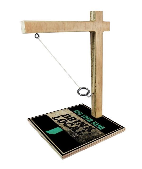 Personalized Large Tabletop Ring Toss Game - Custom Name Ring Toss Drinking Game for Adults - Fun Bar Party, Backyard BBQ & Tailgating Drinking Games Accessories