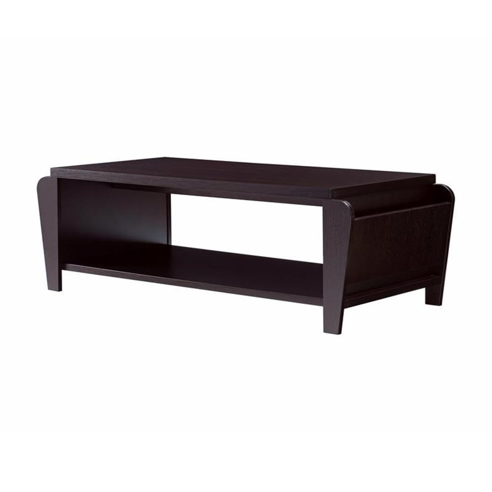 Allium Wood Coffee Table with Magazine Rack in Cappuccino - Modern Living Room Furniture for Small Spaces, Home Decor & Storage Solution