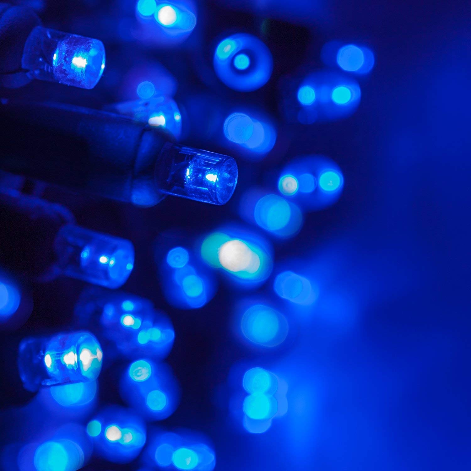 50 Pack 5mm Blue LED Christmas Lights, 6
