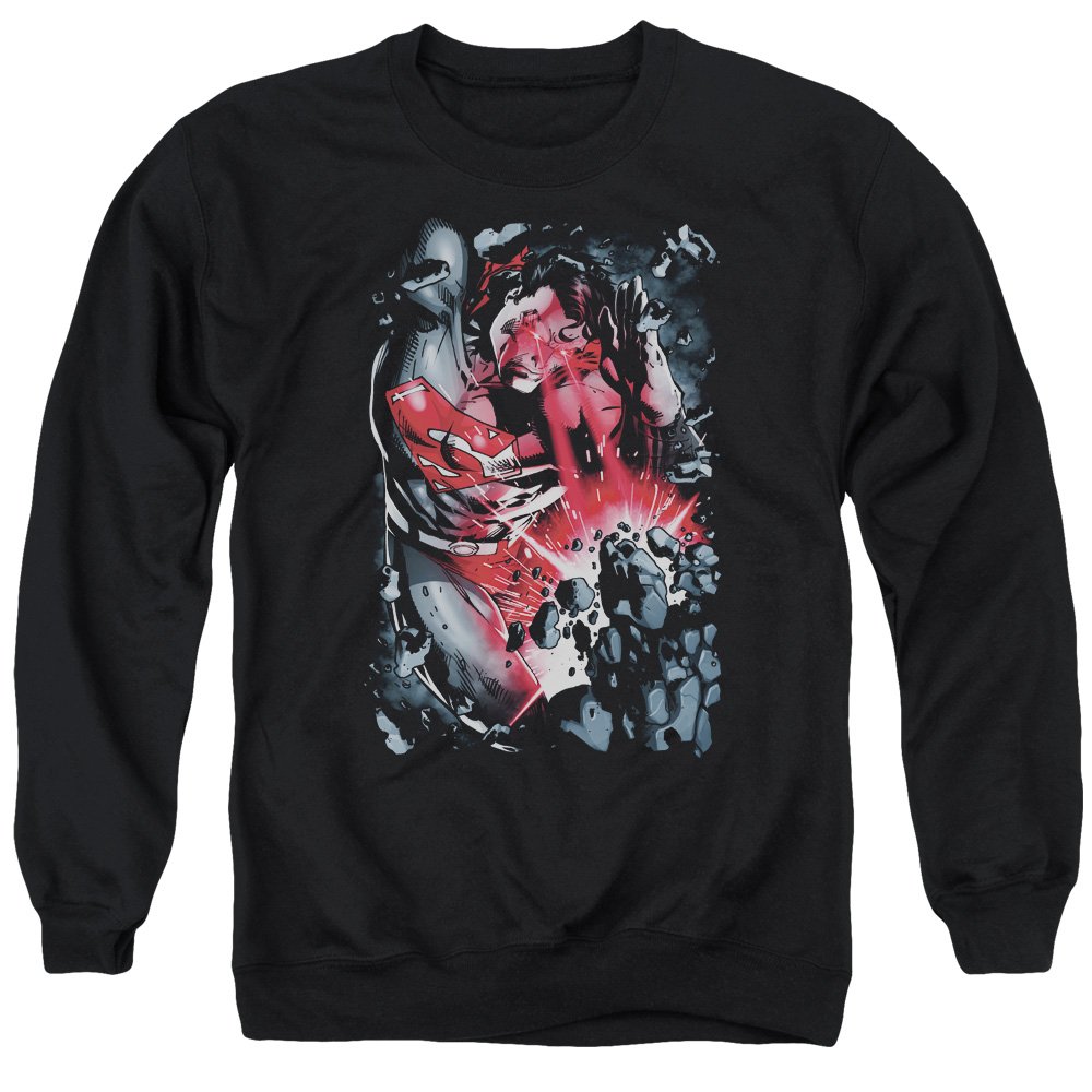 Superman Heat Blast Graphic Crewneck Sweatshirt for Men & Women | Unisex Casual Pullover Hoodie | Superhero Fan Gift, Lounge Wear, Cosplay Costume
