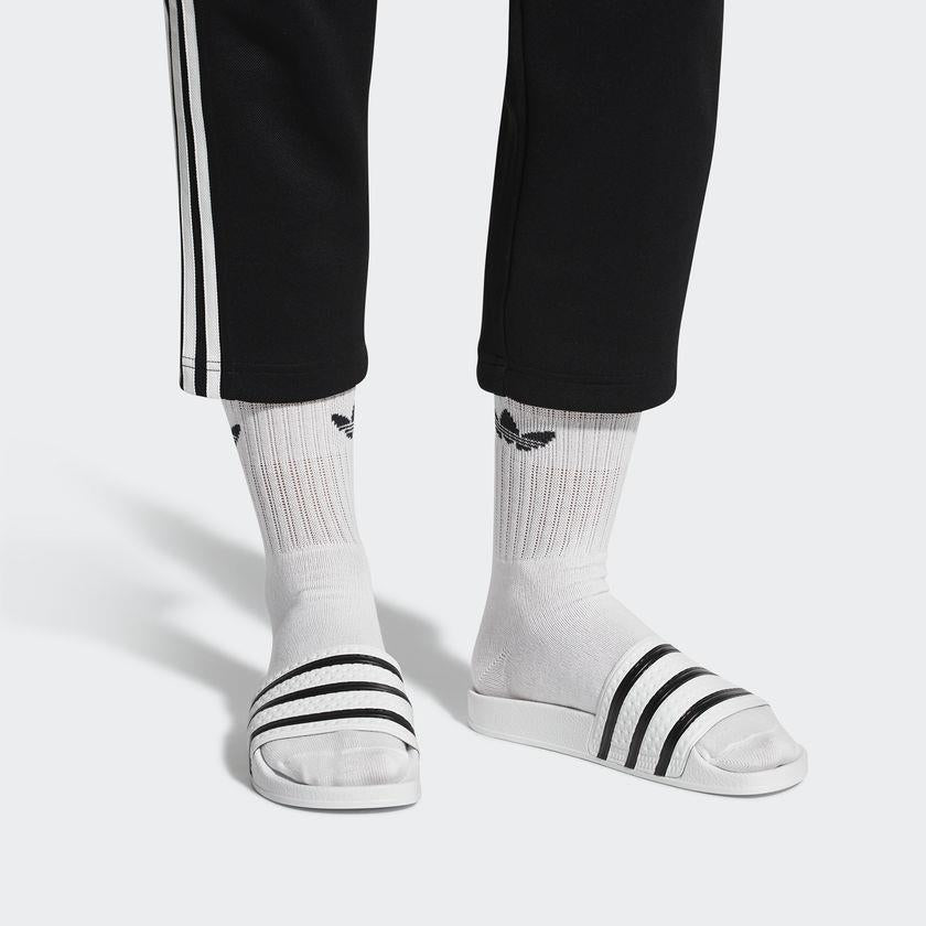 Adidas Adilette Slides - White & Black Comfortable Sandals for Men & Women | Perfect for Pool, Beach, Gym & Casual Wear