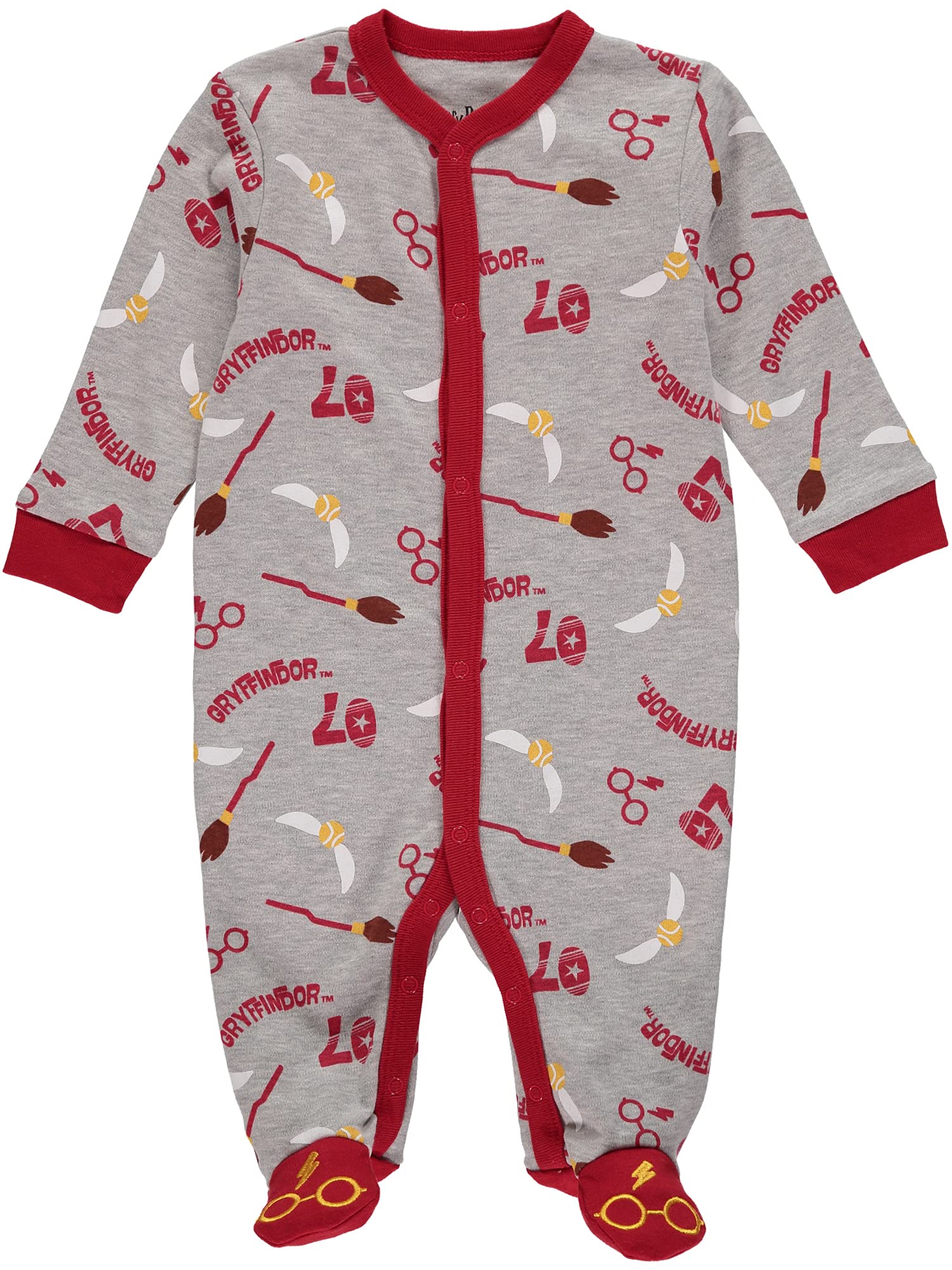 Harry Potter Baby Boys Footie Pajamas - Soft Fleece Footed Sleepers with Hogwarts House Colors - Perfect for Newborns & Toddlers - Ideal for Bedtime, Playtime & Harry Potter Themed Parties