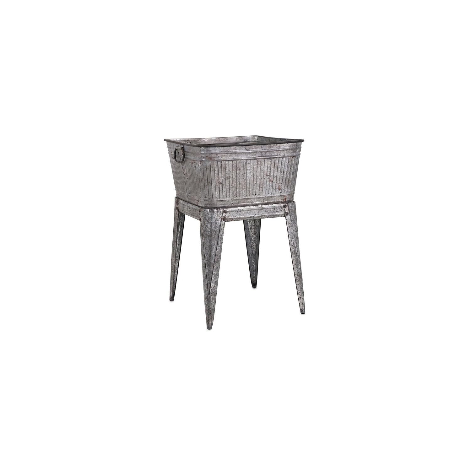 Rustic Romance Galvanized Metal Tub with Angled Legs Stand - 32