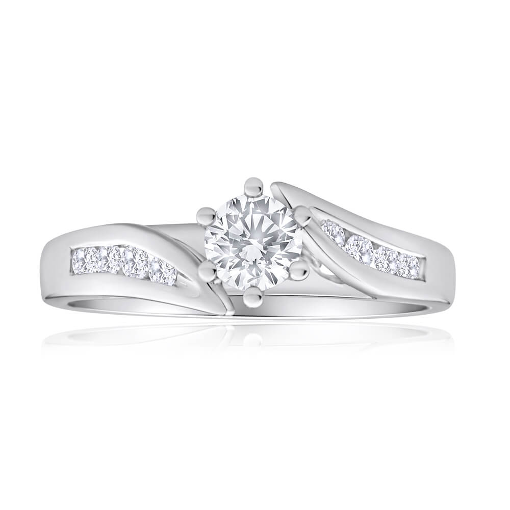 18ct White Gold 1/2 Carat Diamond Engagement Ring for Women - Perfect for Proposals, Anniversaries & Special Occasions