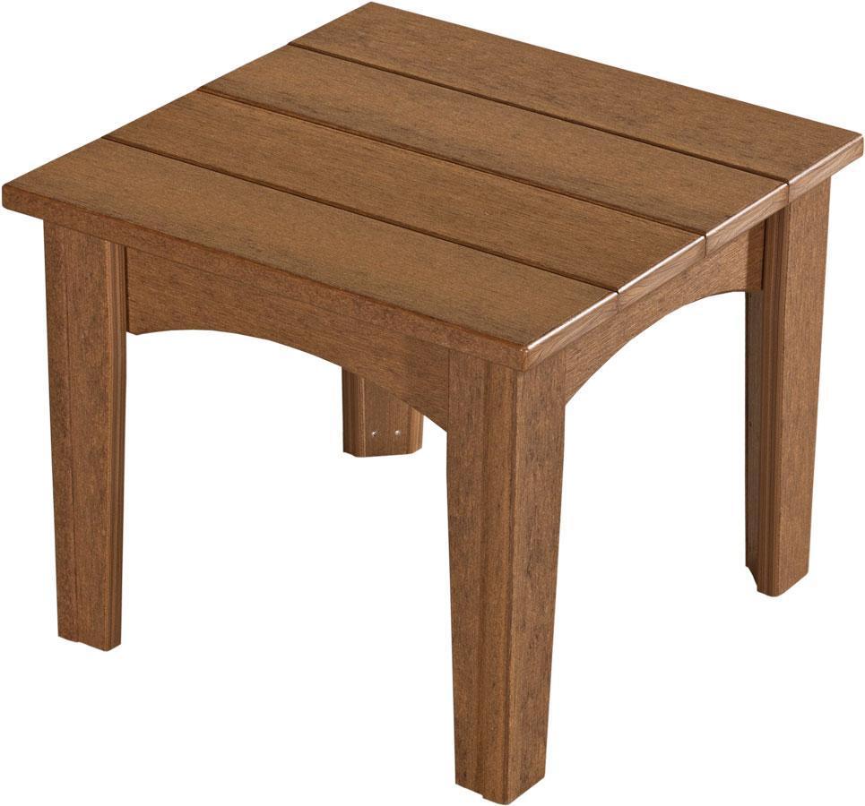 LuxCraft Antique Mahogany Recycled Plastic End Table - Stylish & Eco-Friendly Side Table for Living Room, Bedroom, or Patio Decor
