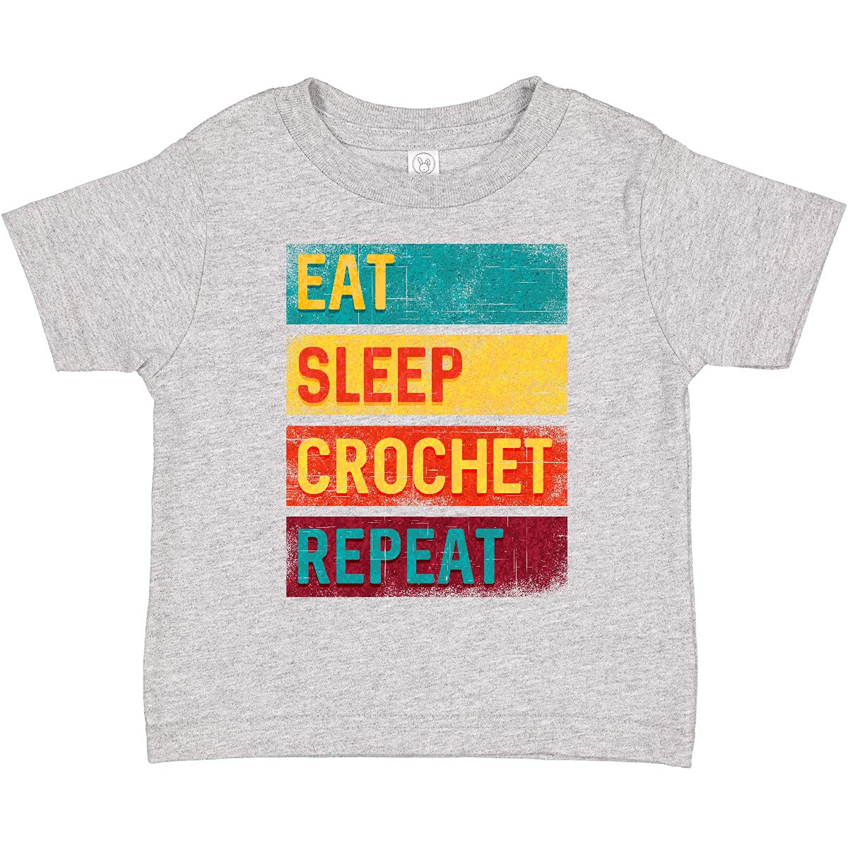 Inktastic Crocheting Eat Sleep Crochet Repeat Toddler T-Shirt - Soft Cotton Kids Tee for Craft Lovers & Crochet Enthusiasts - Perfect for Playdates, Family Photos & DIY Events
