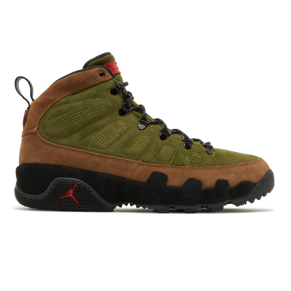 Nike Air Jordan Retro 9 NRG Boot Shoes for Men - Military Brown/Legion Green | Basketball Sneakers & Streetwear Fashion | Perfect for Casual Wear, Sports & Urban Style