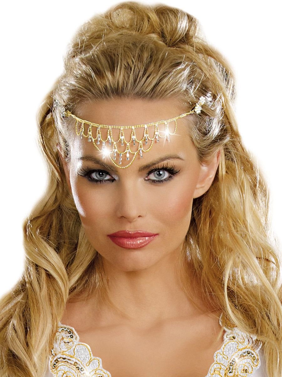 Morris Costumes Gold Glittering Rhinestone Headpiece - Perfect for Prom, Weddings, and Pageants