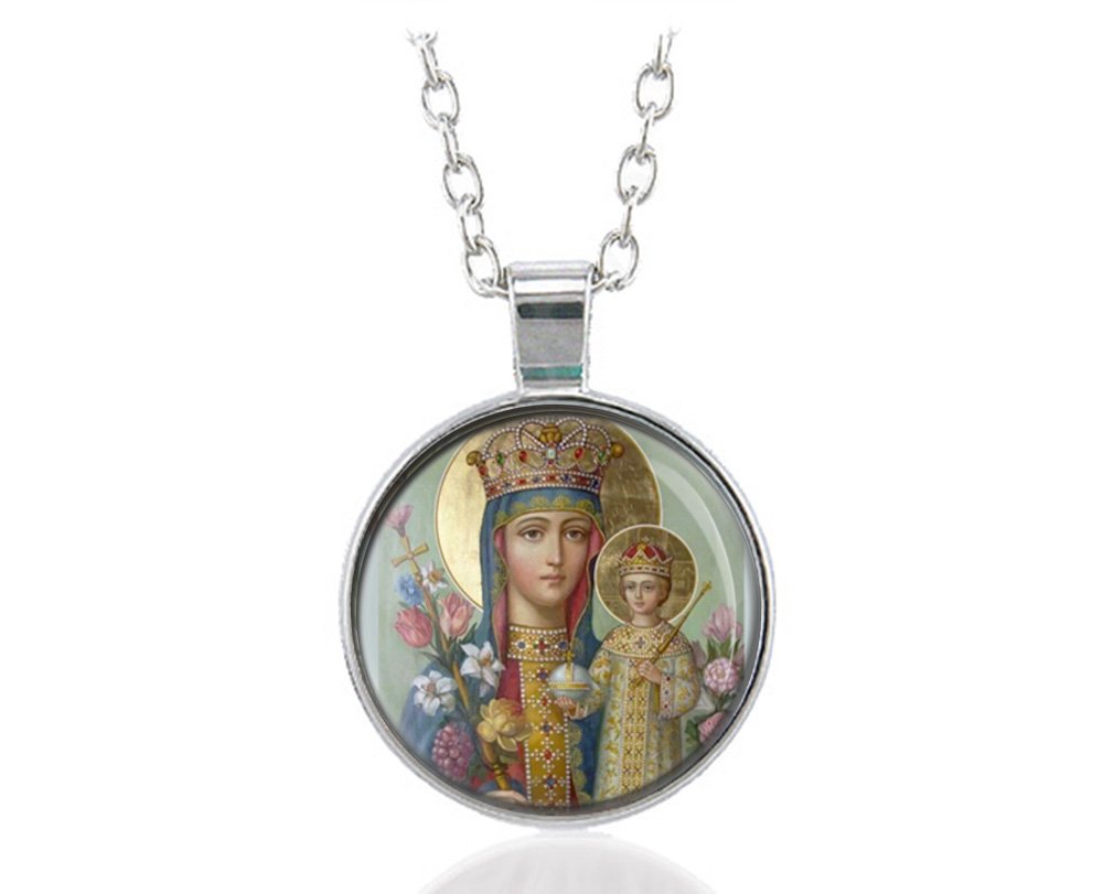 Mother and Baby Jesus Catholic Necklace Pendant - Sterling Silver Religious Jewelry for Women - Perfect for Baptism, First Communion & Daily Faith Inspiration