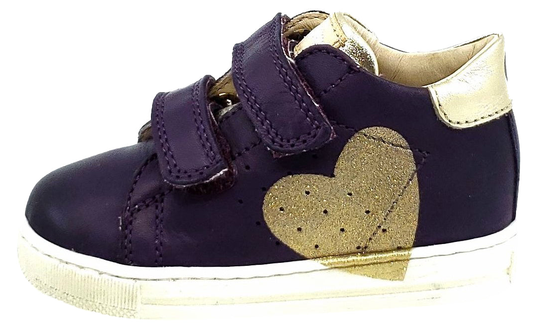 Falcotto Girls Heart Print Sneakers - Stylish Violet & Platinum Casual Shoes for Kids | Perfect for School, Playdates, and Everyday Wear