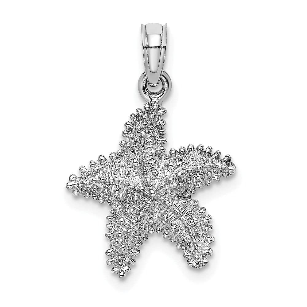 14K Gold Beaded Textured Starfish Charm Pendant Necklace for Women - Elegant Beach Jewelry for Summer Vacations & Boho Fashion