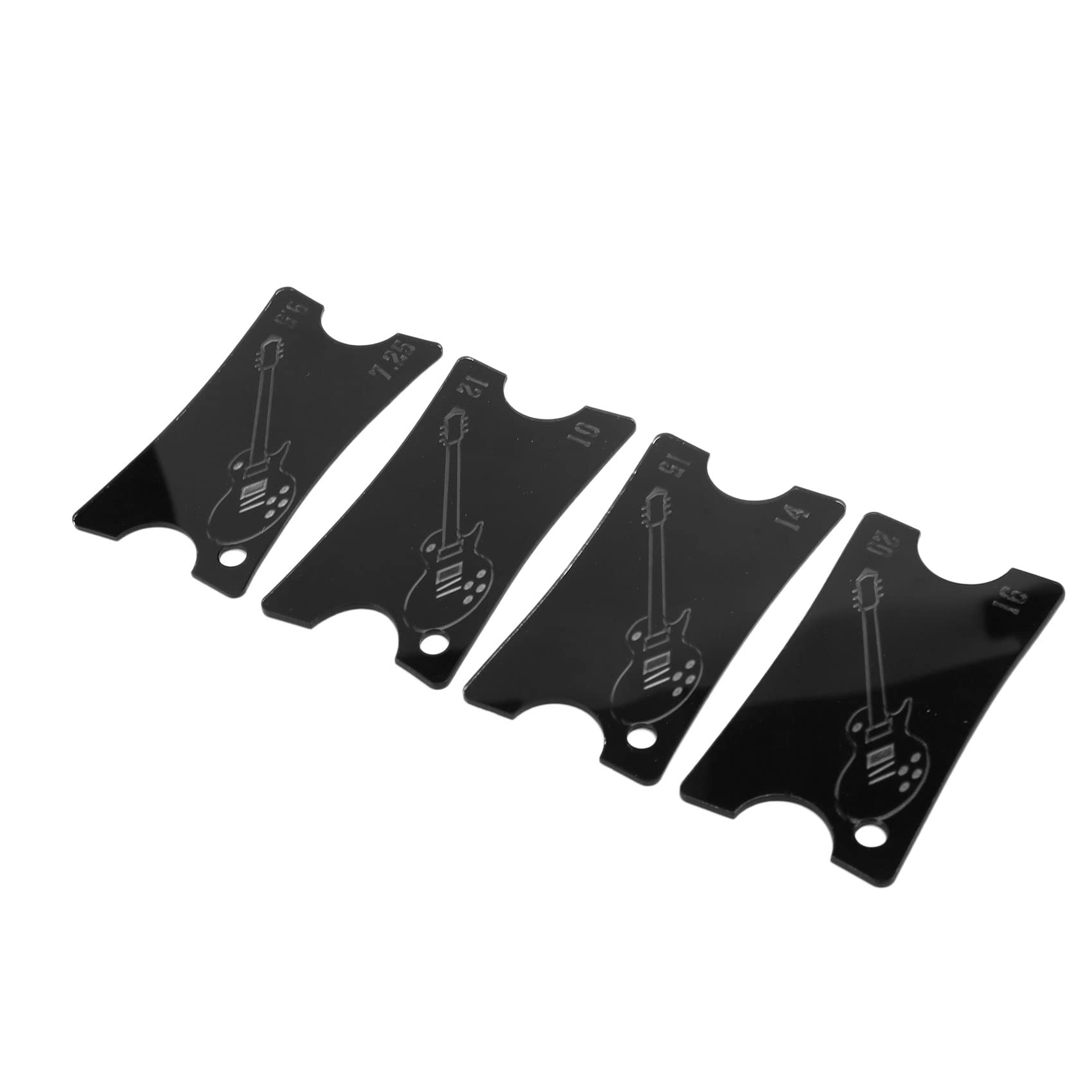 Camsiom 4-Pack Acrylic Guitar Notched Radius Gauges - Precision Fingerboard Ruler & Fretboard Measuring Tool for Acoustic & Electric Guitars - Perfect for Luthiers, Guitar Techs & DIY Repairs