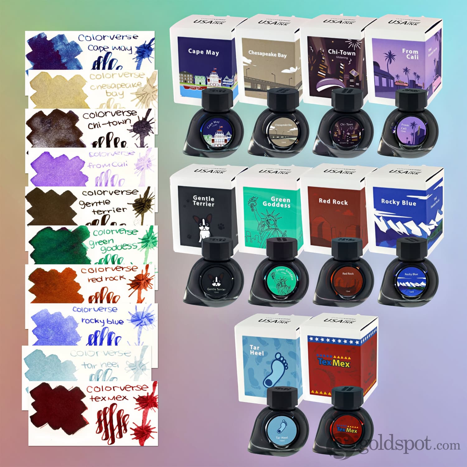 Colorverse USA Special Edition California-Inspired Bottled Ink - 15mL for Fountain Pens, Calligraphy & Artistic Writing