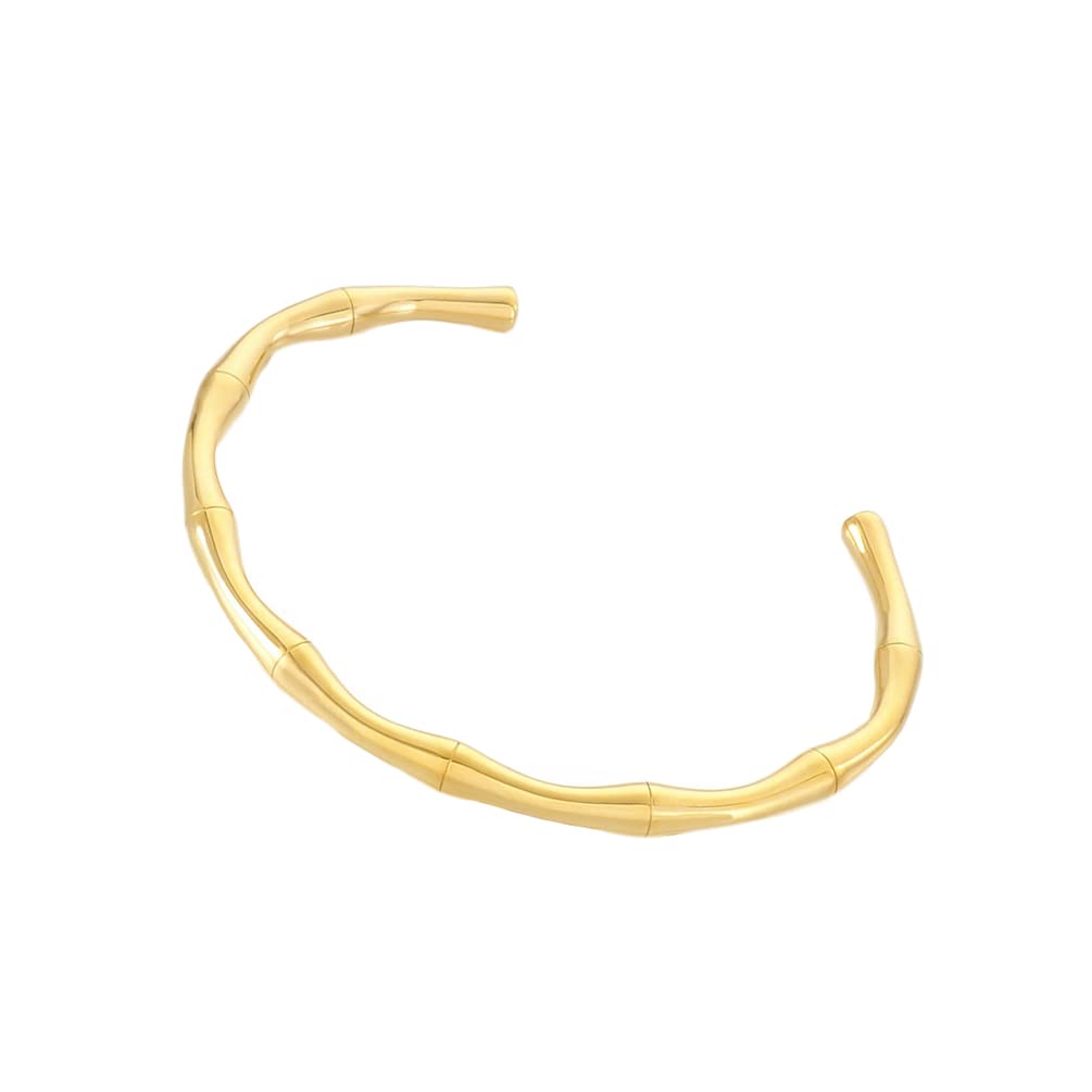 PAURO Women's Stainless Steel Open Cuff Bangle Bracelet - Elegant Minimalist Jewelry for Everyday Wear in Gold, Silver & Rose Gold | Perfect for Gifts, Parties & Office Outfits