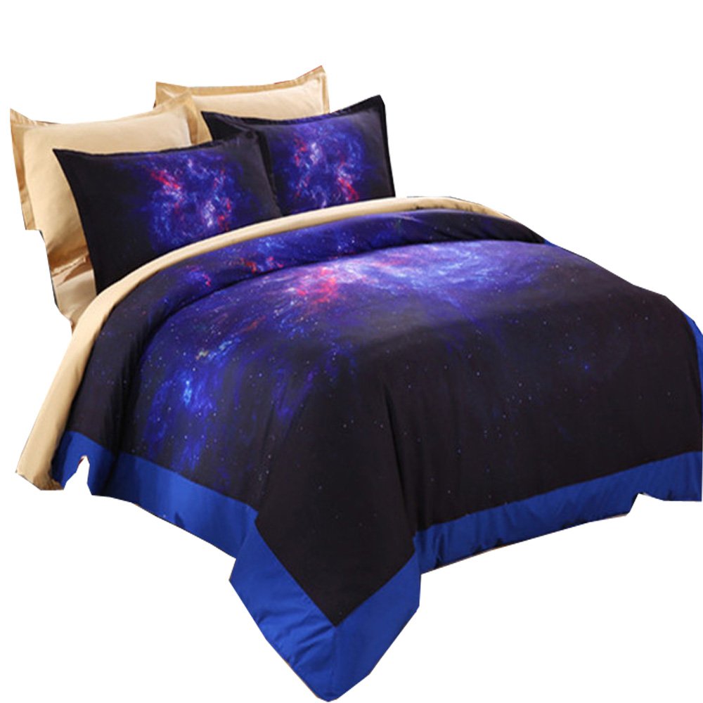 Stylish EsyDream Galaxy Bedding Set - King/Queen Size Outer Space Themed Duvet Cover - Trendy Universe Print Bedspread for Kids & Teens - Perfect for Themed Bedrooms & Space Enthusiasts