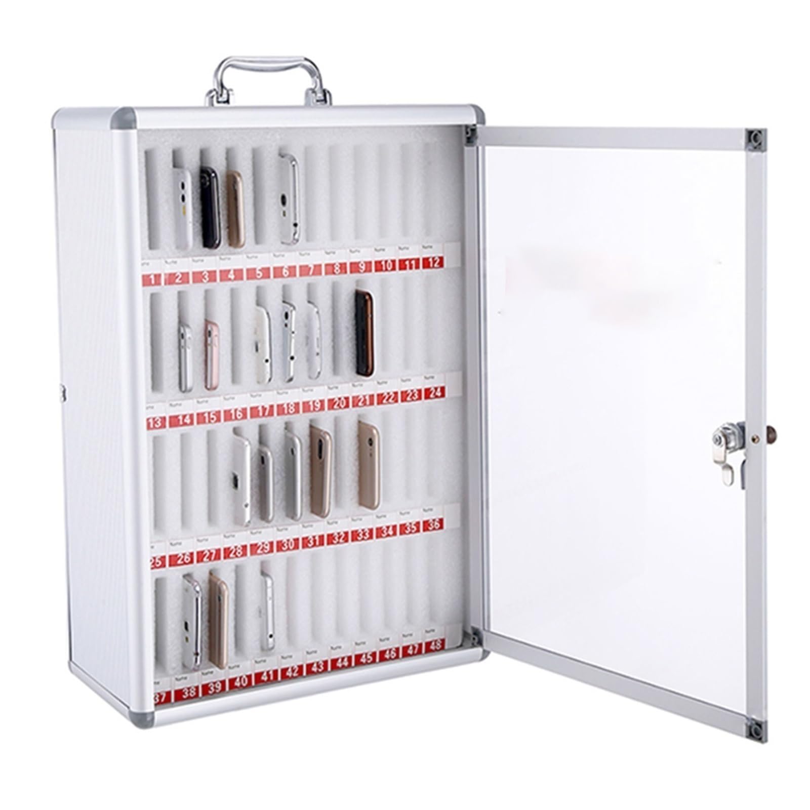 Wall Mounted Mobile Phone Storage Cabinet - 12 to 60 Slot Protective Organizer Box for Factory, School & Office | Secure Device Management for Classrooms, Workplaces & Public Spaces