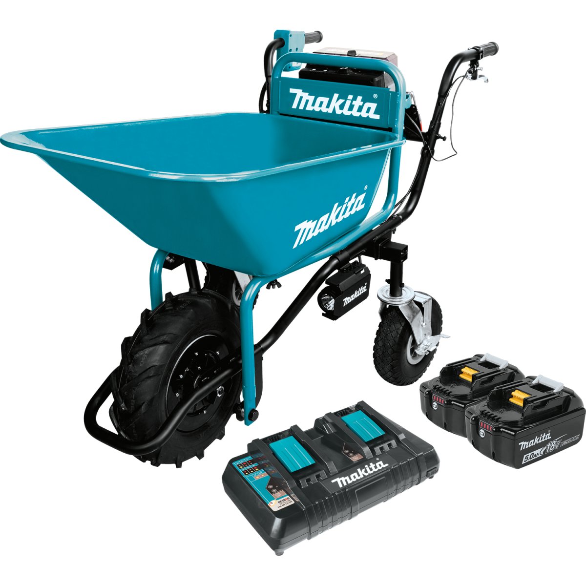 36V (18V X2) LXT® Brushless Cordless Wheelbarrow with 5.0Ah Battery - Heavy Duty Electric Wheelbarrow for Construction, Landscaping & Garden Work