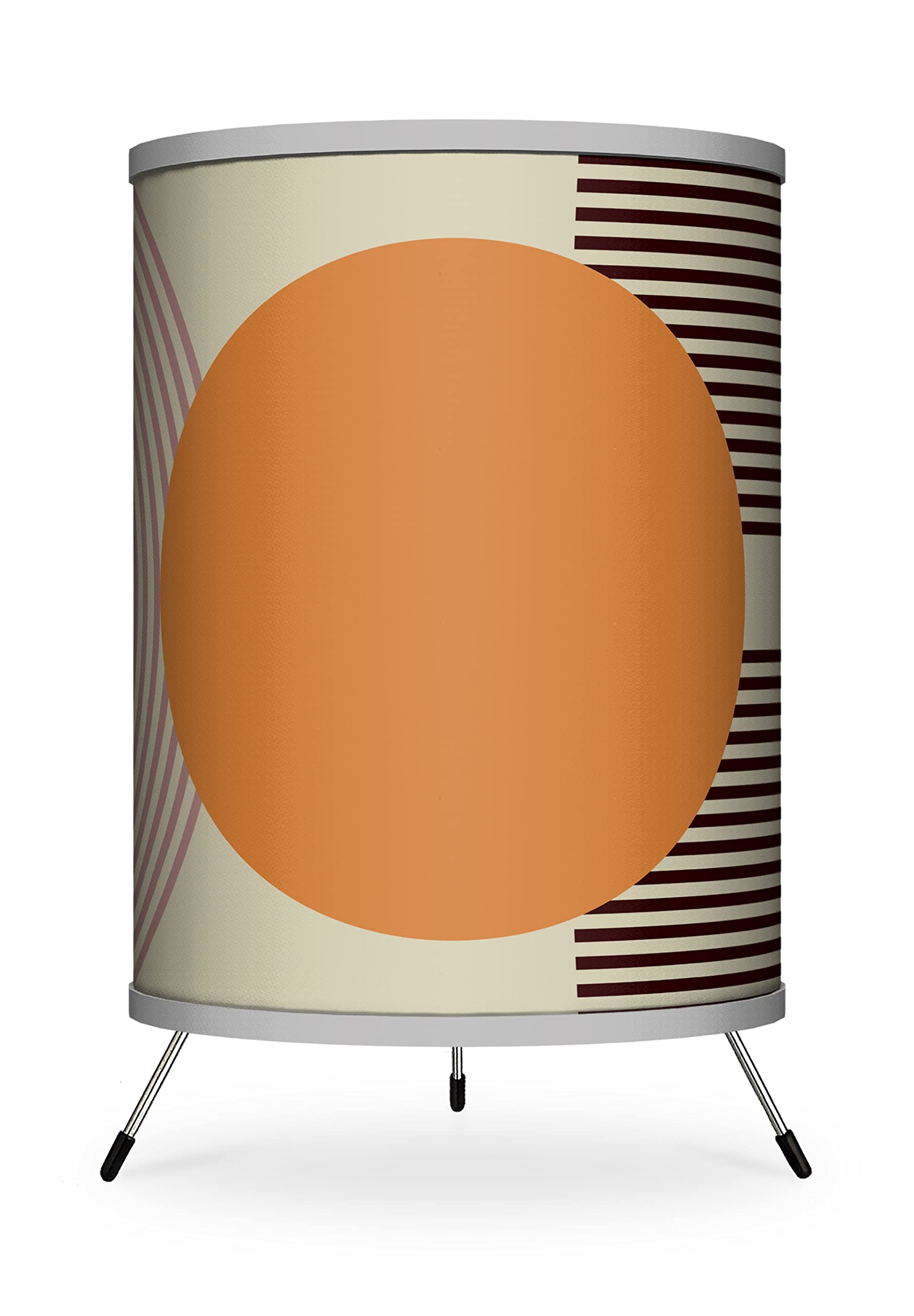 Mid-Century Modern Orange Tripod Table Lamp for Living Room & Bedroom