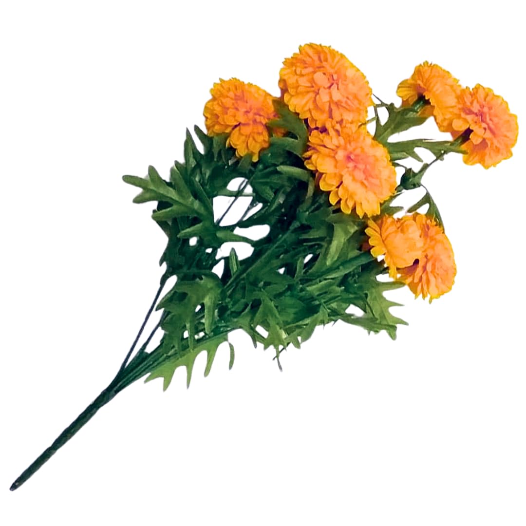 3 Pack Artificial Yellow Marigold Flowers - Realistic Fake Floral Bouquet for Home Decor, Wedding Centerpieces, Party Arrangements & DIY Crafts