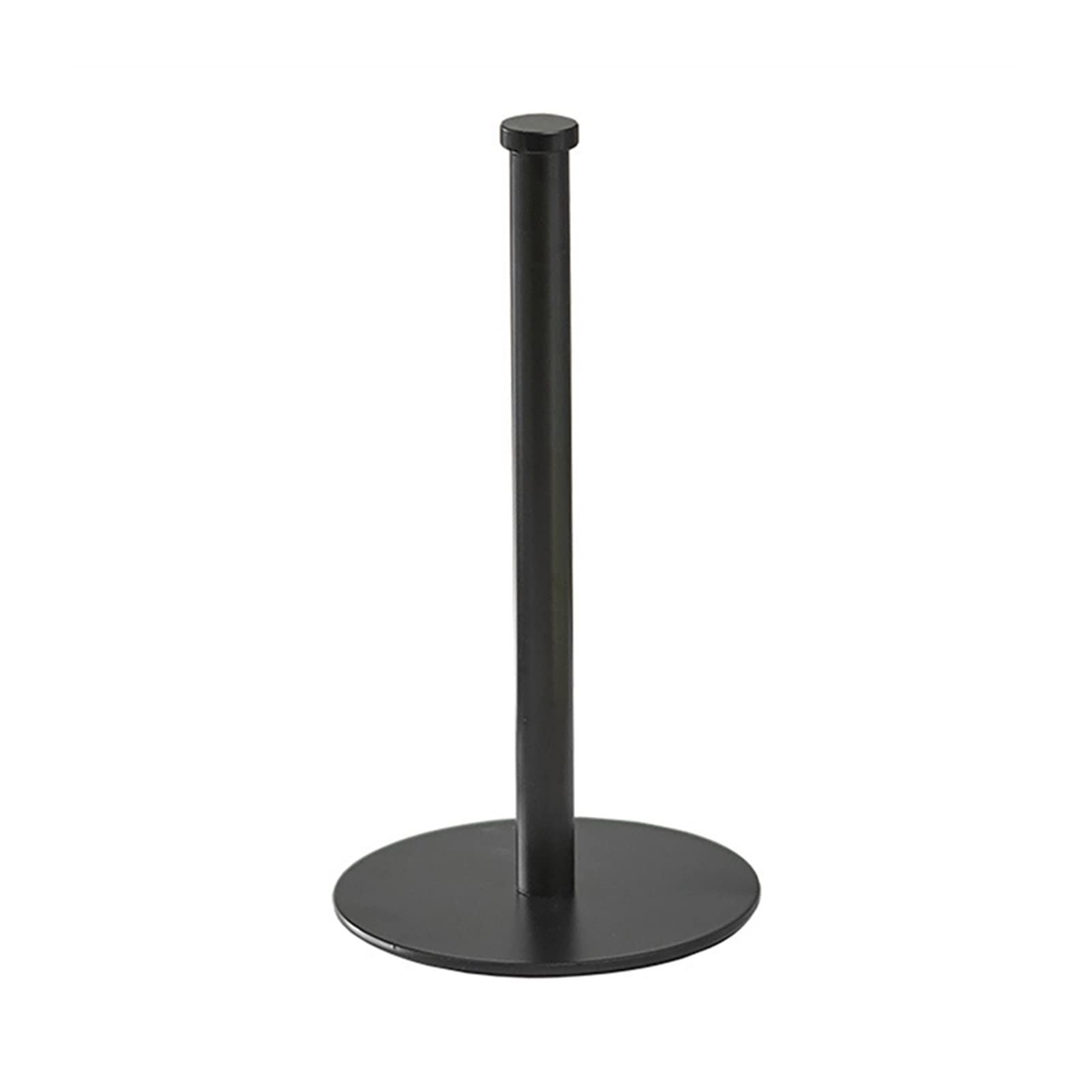 Stainless Steel Paper Towel Holder - Vertical Kitchen Countertop Roll Holder for Desktop & Office - Durable Black Stand (Perfect for Kitchens, Bathrooms & Workspaces)