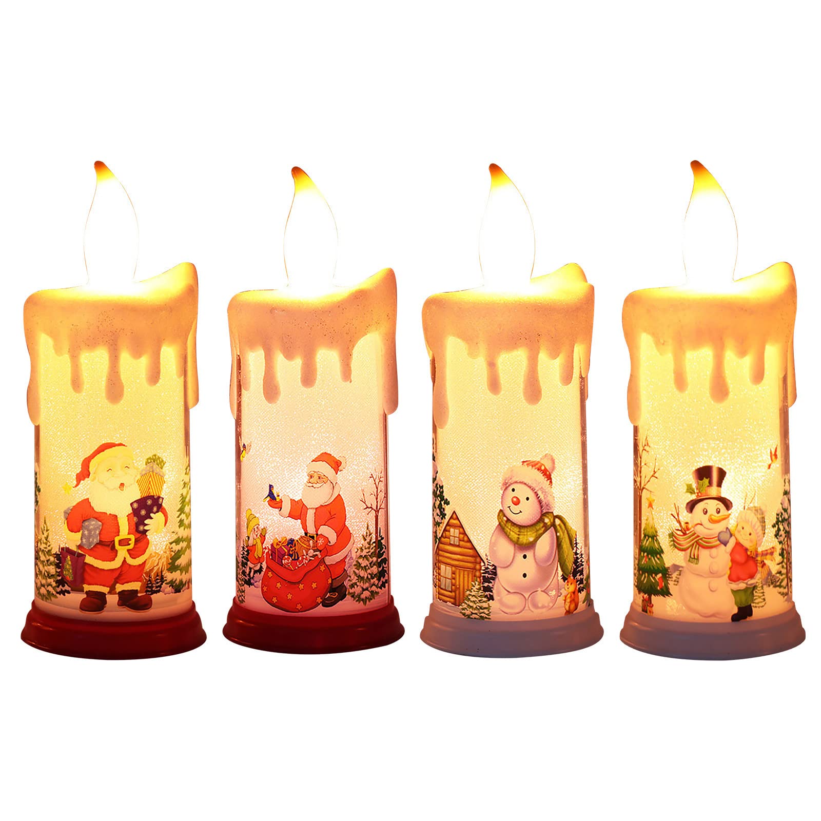 GEIOGA Electronic Flameless LED Teardrop Candle Lights - Christmas Decorations, Battery Operated Fake Candles for Holiday, Wedding, Home, Party & Indoor/Outdoor Decor