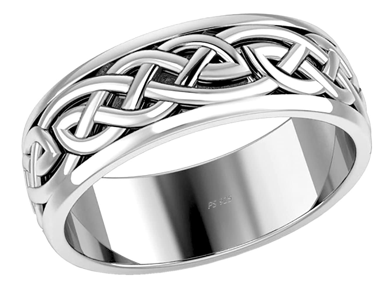925 Sterling Silver Irish Celtic Knot Spinner Ring for Men - Wedding Band, Engagement Ring, Anniversary Gift - Perfect for Celtic Heritage & Special Occasions