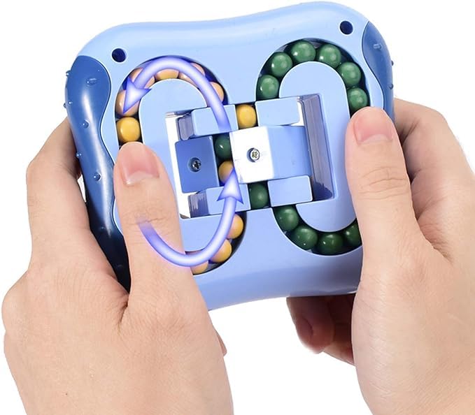 ANAB GI Magic Cube Puzzle Toy - Rotating Decompression Square with Small Beads, Stress Relief Fidget Cube for Kids & Adults - Perfect for Office, Classroom, Travel and Anxiety Relief