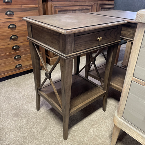 Vivian Modern Nightstand with Storage - Natural Wood Bedside Table for Bedroom, Living Room & Office - Compact End Table with Drawer and Shelf
