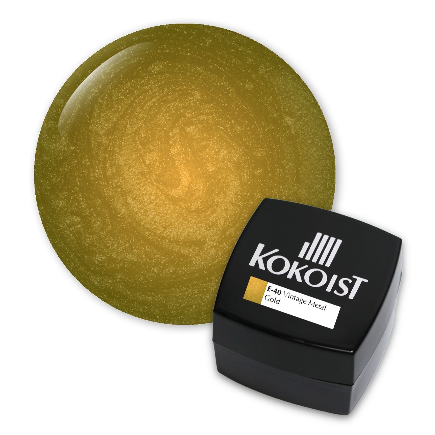 Kokoist E 40 Vintage Metal Gold Nail Art Gel Polish - Long Lasting High Shine Gel Nail Polish for Professional & Home Manicure - Perfect for Nail Salons, DIY Nail Art, Special Occasions & Gift Giving