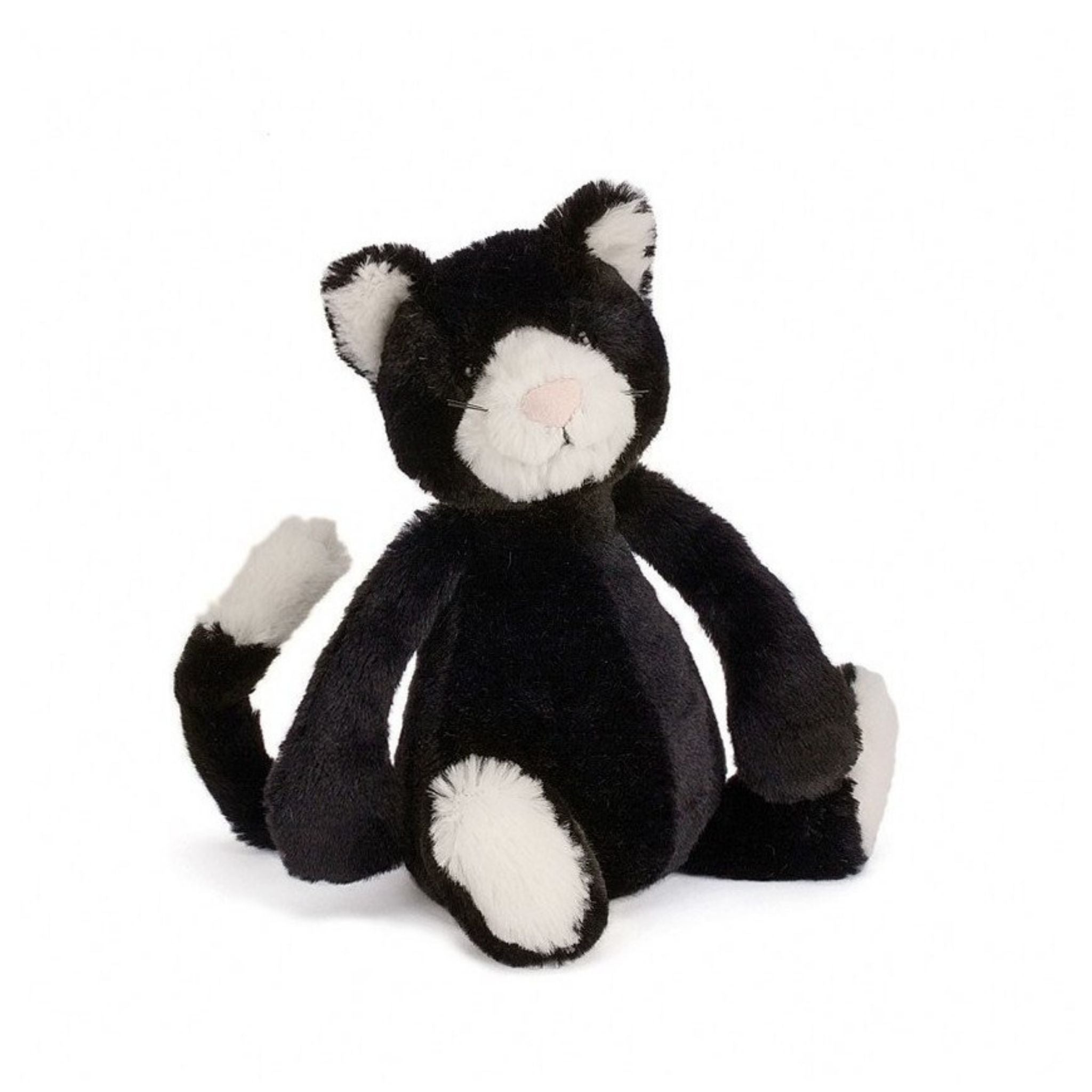 Bashful Black & White Cat Small Plush Toy - Cute Stuffed Animal for Kids, Home Decor & Gift Ideas | Perfect for Bedroom, Nursery & Cozy Spaces