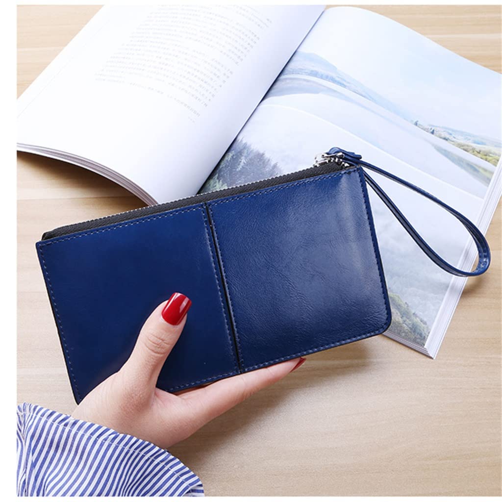 Stylish Women's Leather Zipper Clutch Wallet - Large Capacity Coin Purse & Card Holder with Wristlet Strap (Color C, 1pc) - Perfect for Parties, Travel & Everyday Use