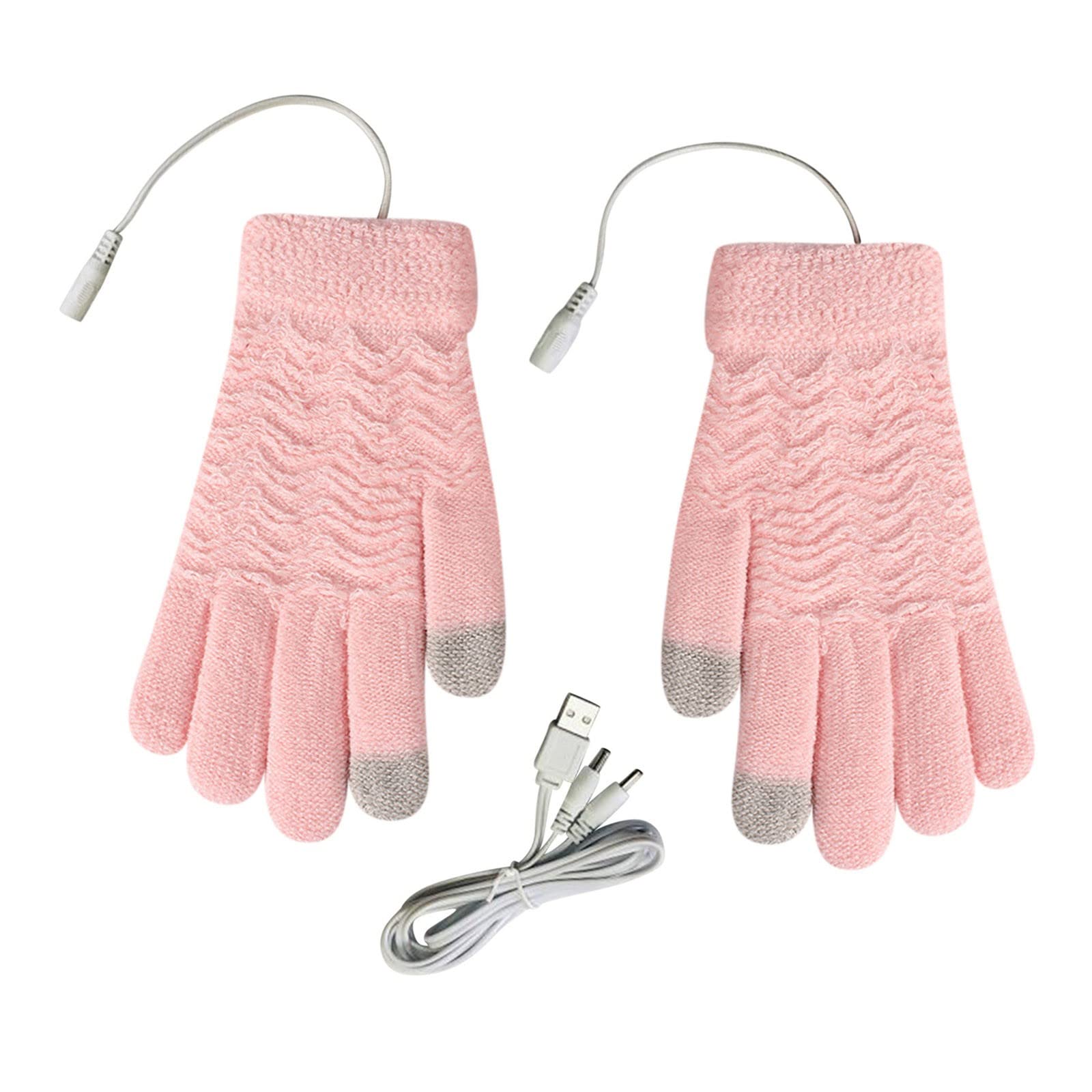 USB Electric Heating Gloves - 5-Finger Touchscreen Winter Gloves for Outdoor Activities, Skiing, and Cold Weather Work