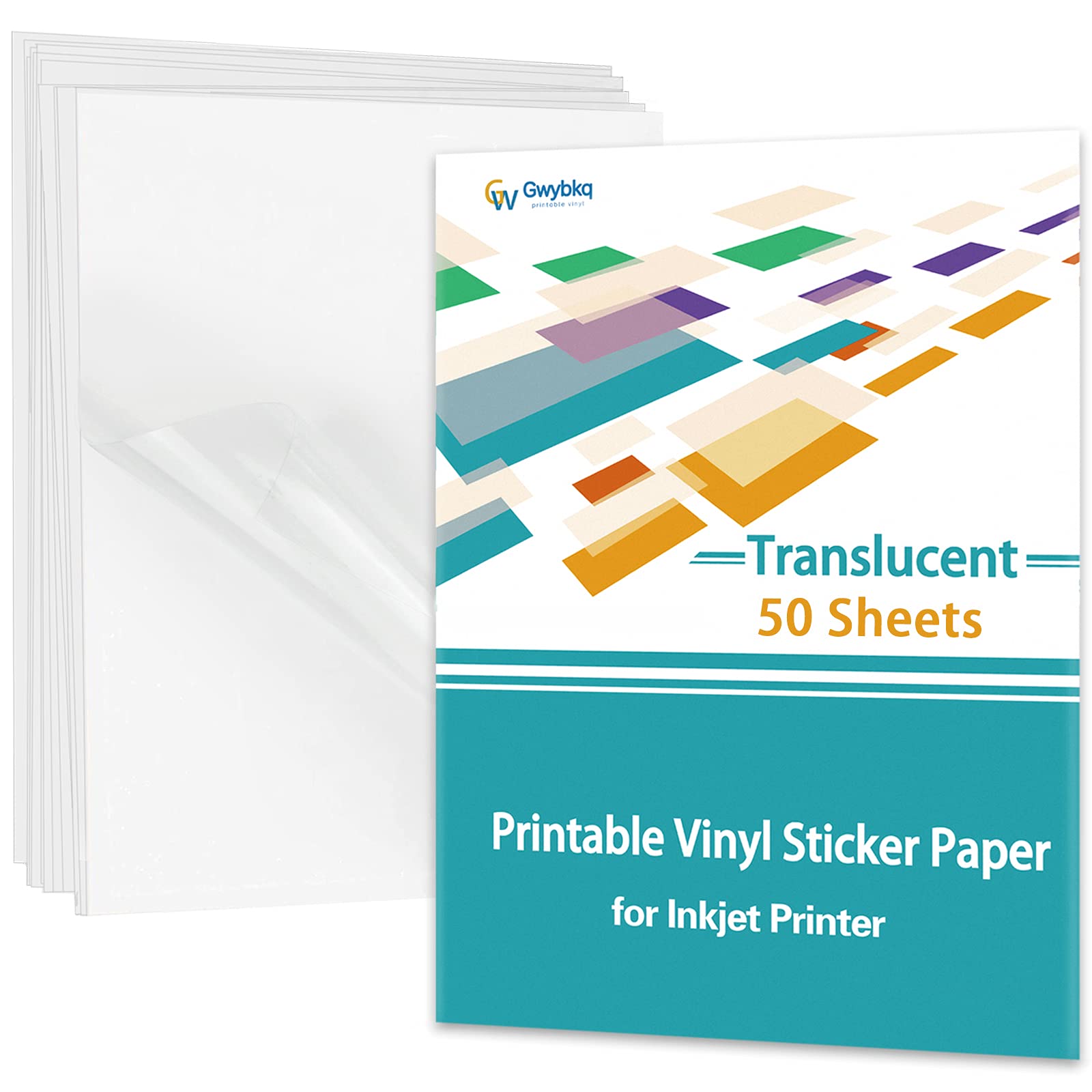 Printable Vinyl Sticker Paper - 50 Sheets Waterproof Clear Labels for Inkjet Printers | DIY Crafts & Decals