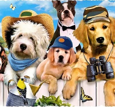 Premium 150-Piece Wooden Jigsaw Puzzle for Adults - Dogs in Togs Artwork by Howard Robinson - Handcrafted USA-Made Brain Teaser - Perfect for Stress Relief, Family Game Night & Home Decor