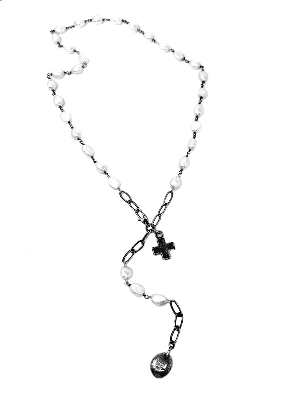 Elegant White Freshwater Pearl Rosary Necklace for Women - Perfect for Religious Occasions, Weddings & Everyday Wear