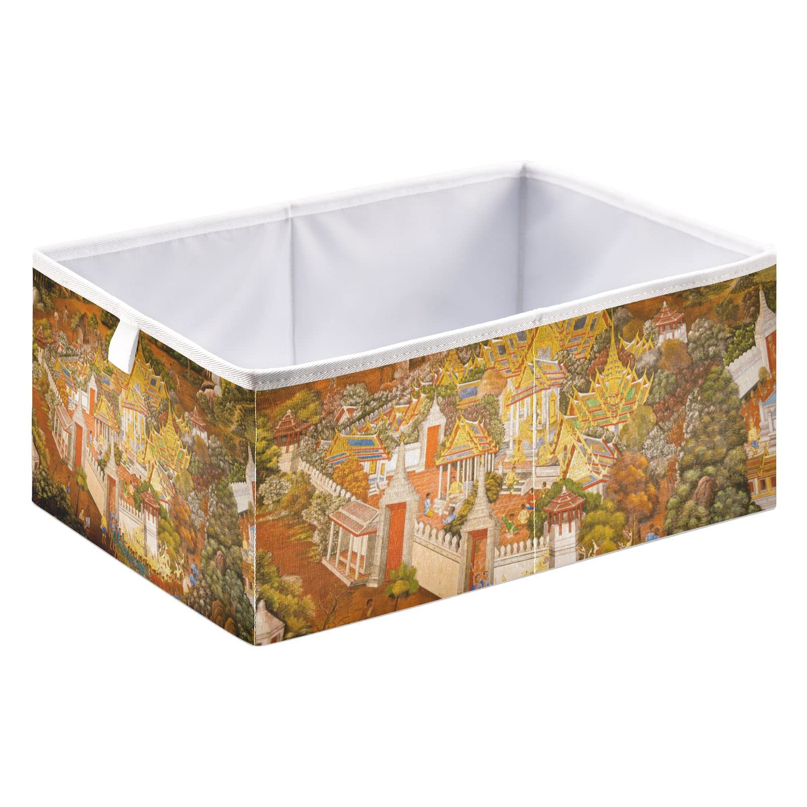 Foldable Fabric Storage Bin - Collapsible Rectangular Basket for Home & Laundry Organizing