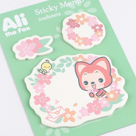 Ali The Fox Sticky Notes - Cute Animal Memo Pads for Office, School & Home - 50 Sheets/Pack - Fun Sticky Note Pads for Reminders, Bookmarking & Organization