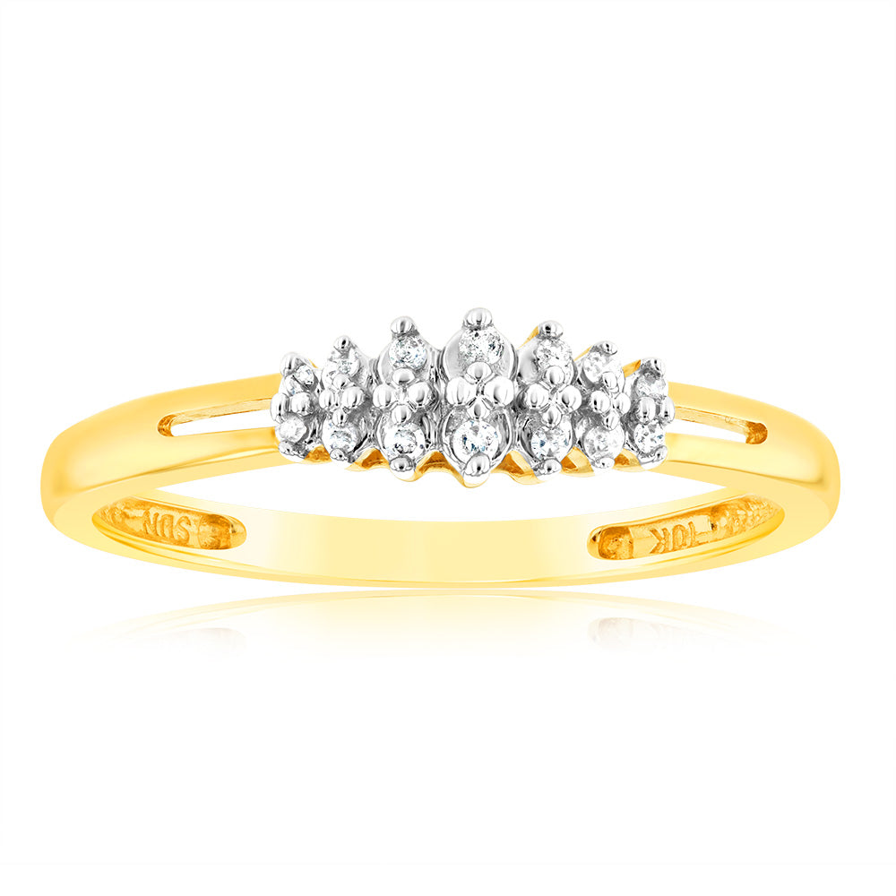 1/10 Carat Diamond Ring in 10K Yellow Gold - Elegant Solitaire Engagement Ring for Women, Perfect for Proposals, Anniversaries & Special Occasions